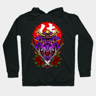 Samurai Wolf - Indigo Kabuto Hoodie